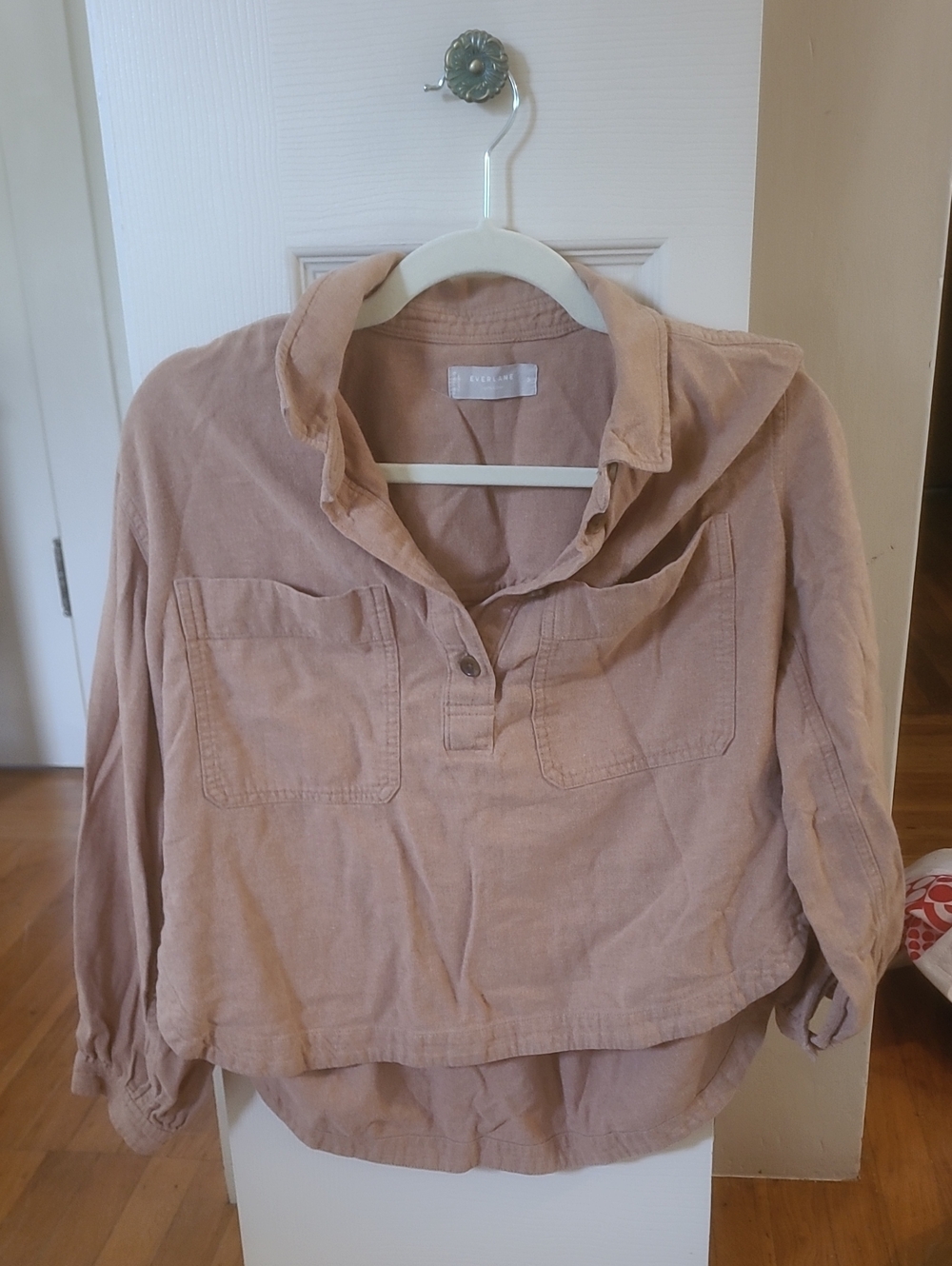 Everlane Light Brown Women's Popover Cotton Top